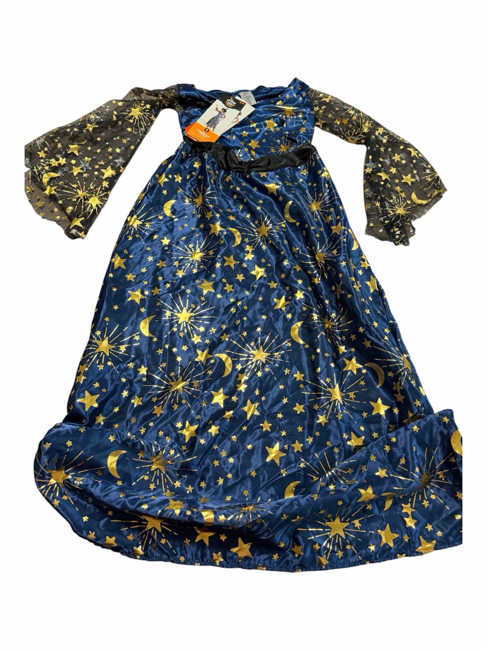 Woman Halloween Costume Star & Moon Dress Bell Sleeves Adult Size Small No Hat